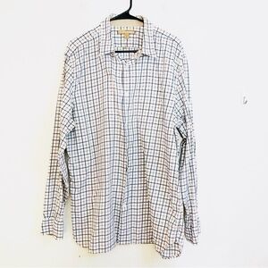 Banana Republic Heritage Plaid Button Down Shirt Men Size XL Tan/Gray
